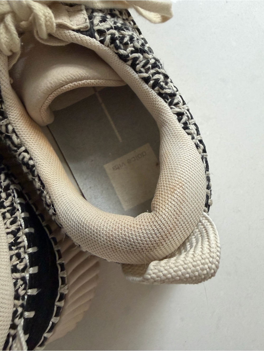 Dolce Vita Woven Platform Lace-Up Sneakers in Black & Cream - Picture 5 of 13